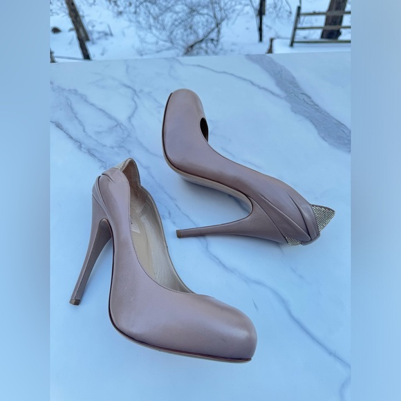 Valentino Garvani Embellished Platform Pump, Women's Nude Heels Crystal backs - Picture 9 of 12